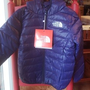 Kids Puffy Northface hooded coat sz 6/7